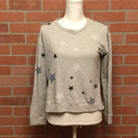 Sundry Womens Stars Top Sweatshirt Size 0 gray long sleeve athleisure comfy - Picture 1 of 8
